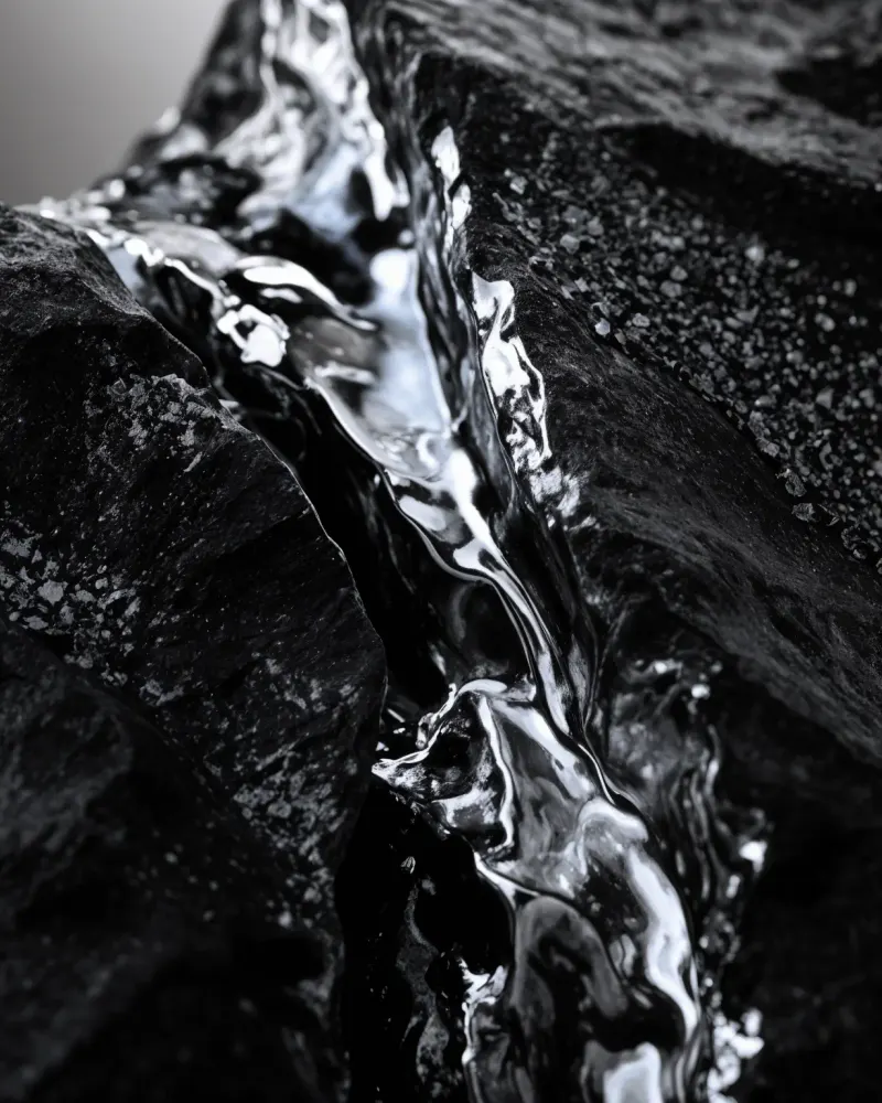 Obsidian Fluid Fissure by Walid Aziz Basharyar
