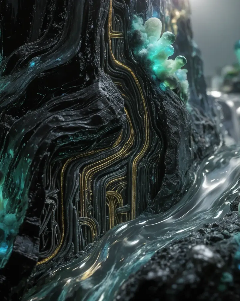 Luminescent Spore Ravine by Walid Aziz Basharyar