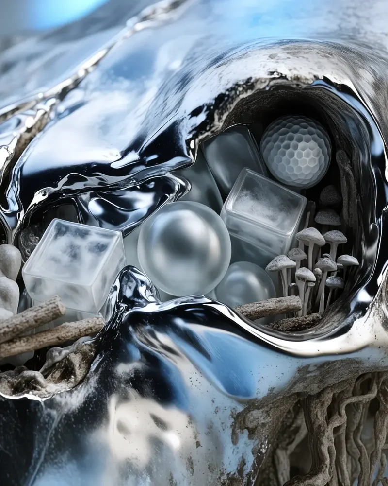Metallic Cranial Terrarium by Walid Aziz Basharyar